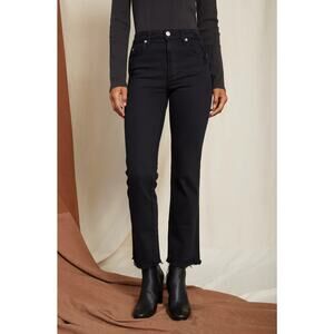 AMO Womens Designer Bella Black Oak Distressed Ankle Jeans 25